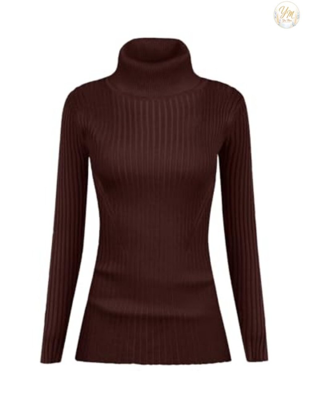Ribbed Turtleneck Knit Sweater Slim Fit Long Sleeve Pullover Warm Winter Top